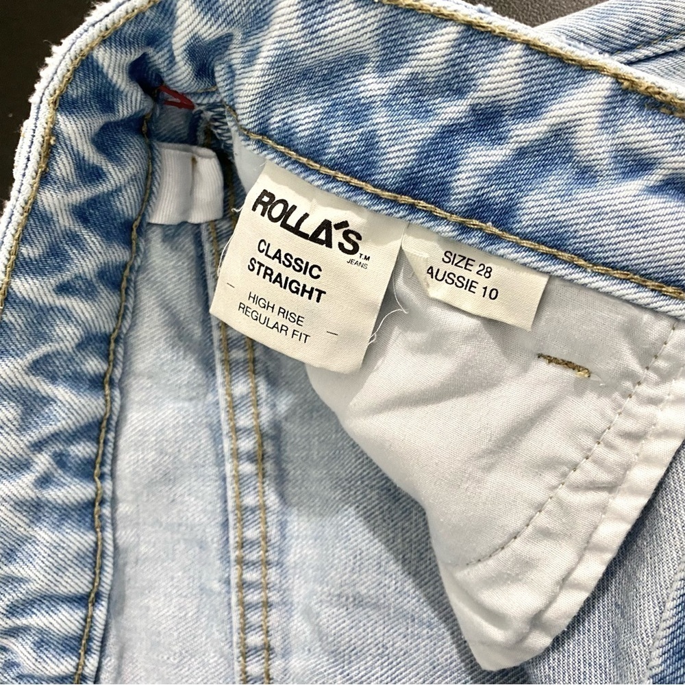 ROLLA’S Free People Classic Straight Leg Jeans Size 28 90s Blue - Picture 15 of 16